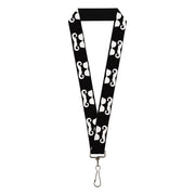 Lanyard - 1.0" - Sunglasses & Mustache Black White Lanyards Buckle-Down