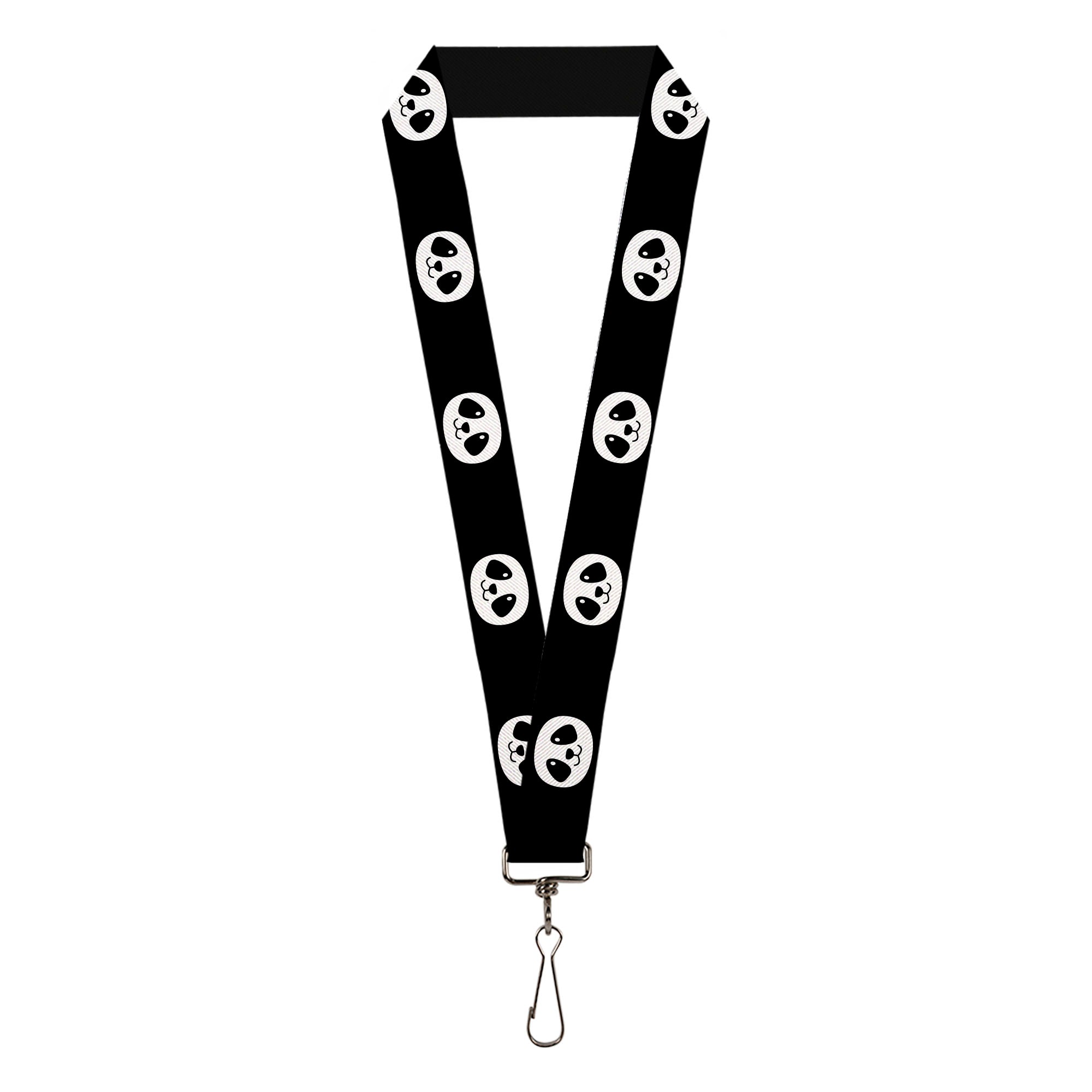 Lanyard - 1.0" - Smiling Panda Face Black White Lanyards Buckle-Down
