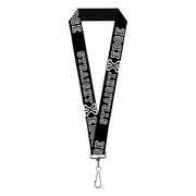 Lanyard - 1.0" - STRAIGHT EDGE Black White Lanyards Buckle-Down