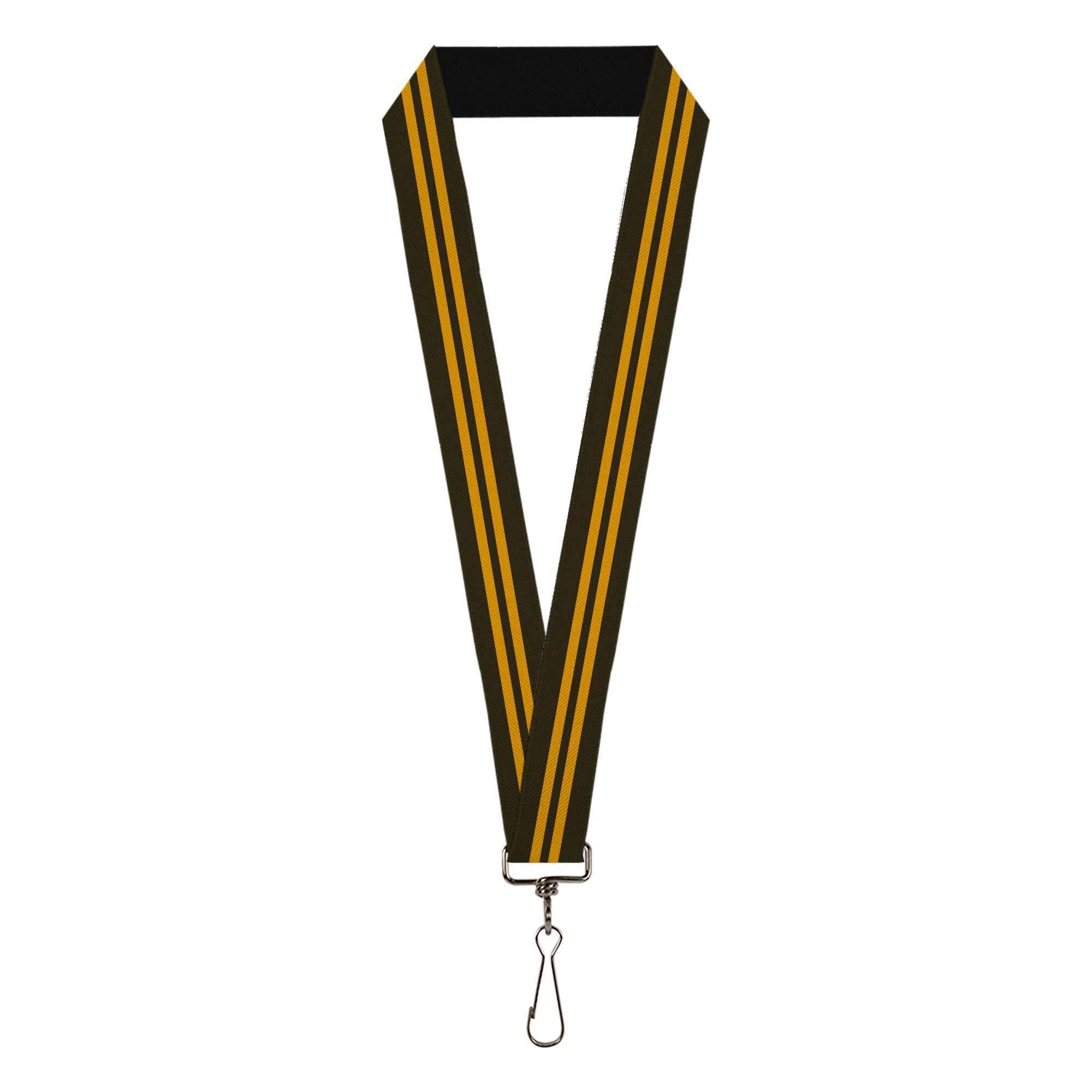 Lanyard - 1.0" - Stripe Black Gold Lanyards Buckle-Down
