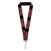 Lanyard - 1.0" - STEEZ Black Checker Black Red Lanyards Buckle-Down