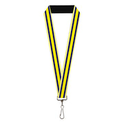 Lanyard - 1.0" - Stripes Light Yellow Navy Yellow Lanyards Buckle-Down