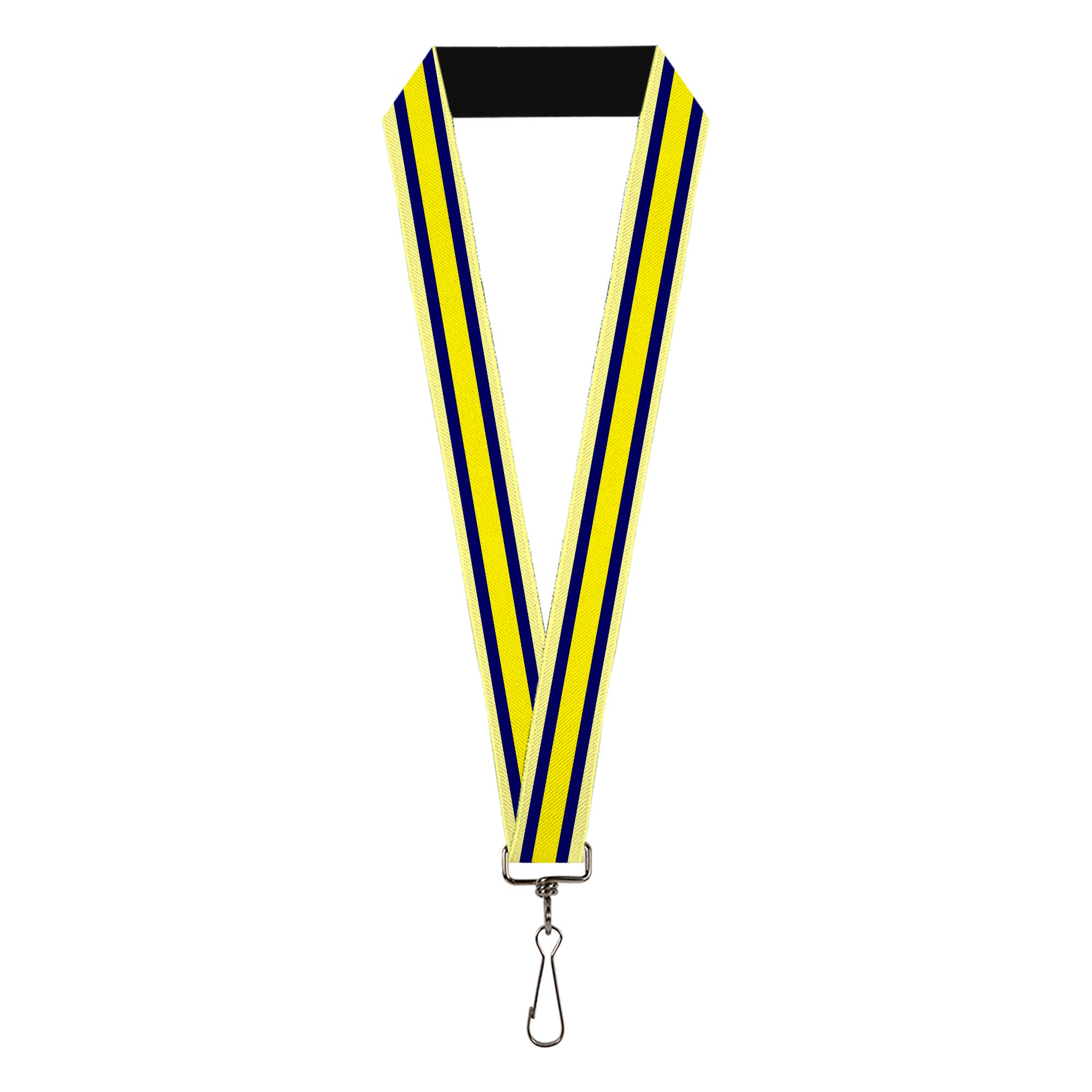 Lanyard - 1.0" - Stripes Light Yellow Navy Yellow Lanyards Buckle-Down