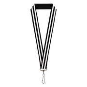 Lanyard - 1.0" - Stripes 3Black 2White Lanyards Buckle-Down