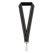 Lanyard - 1.0" - Stripes 3Black 2Gray Lanyards Buckle-Down