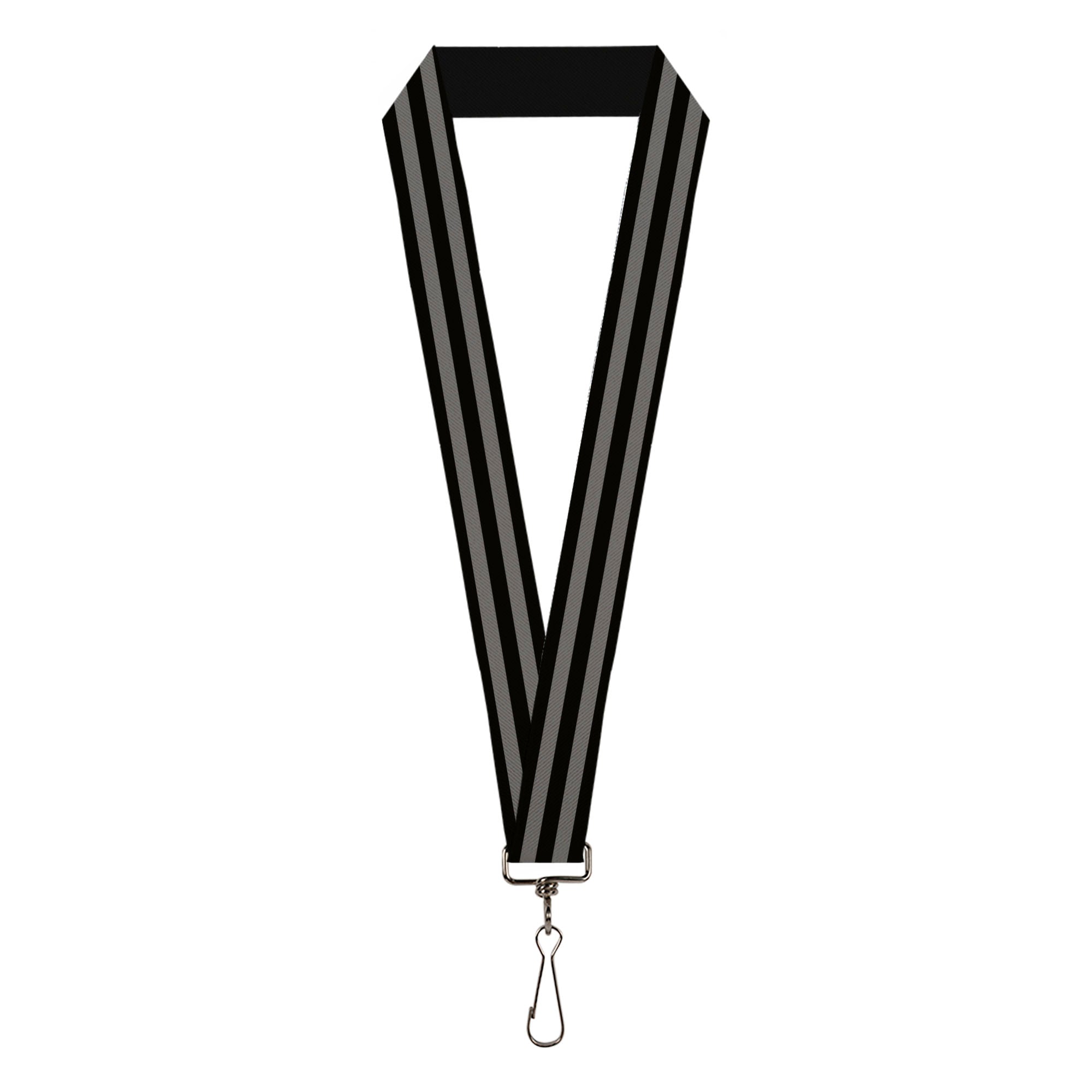 Lanyard - 1.0" - Stripes 3Black 2Gray Lanyards Buckle-Down