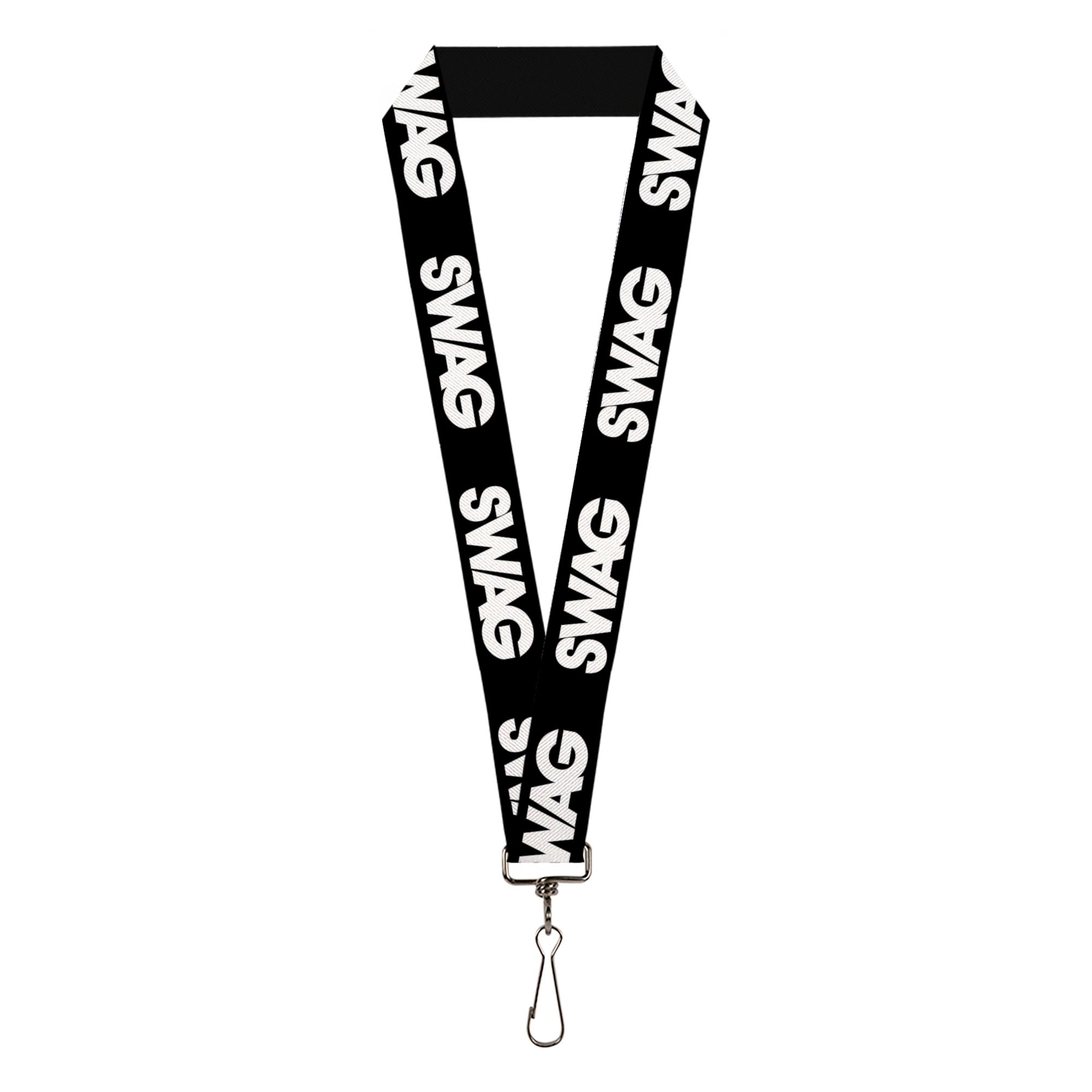 Lanyard - 1.0" - SWAG Black White Lanyards Buckle-Down