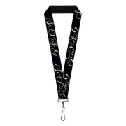 Lanyard - 1.0" - SWAG Script Black White Lanyards Buckle-Down