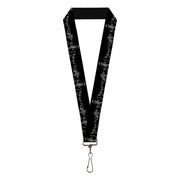 Lanyard - 1.0" - Seattle Vivid Skyline Black White Lanyards Buckle-Down