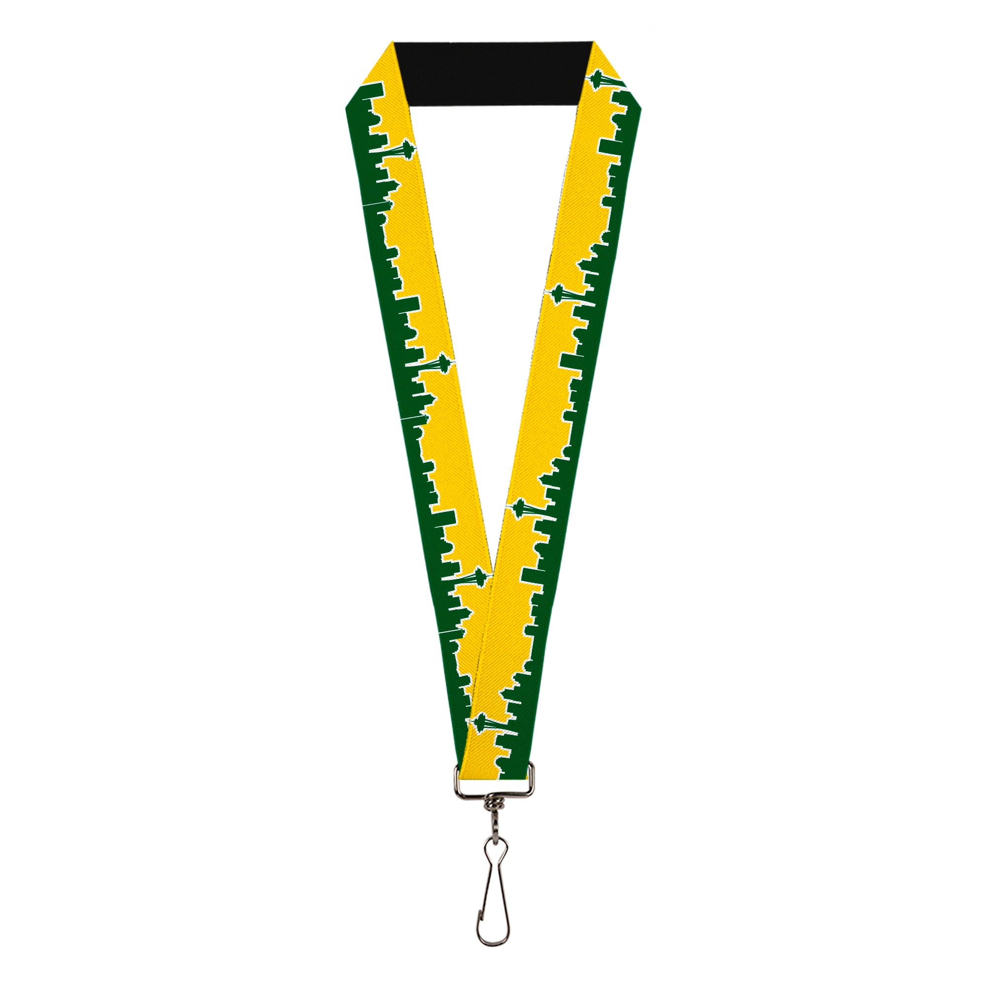 Lanyard - 1.0" - Seattle Skyline Yellow Emerald Green Lanyards Buckle-Down