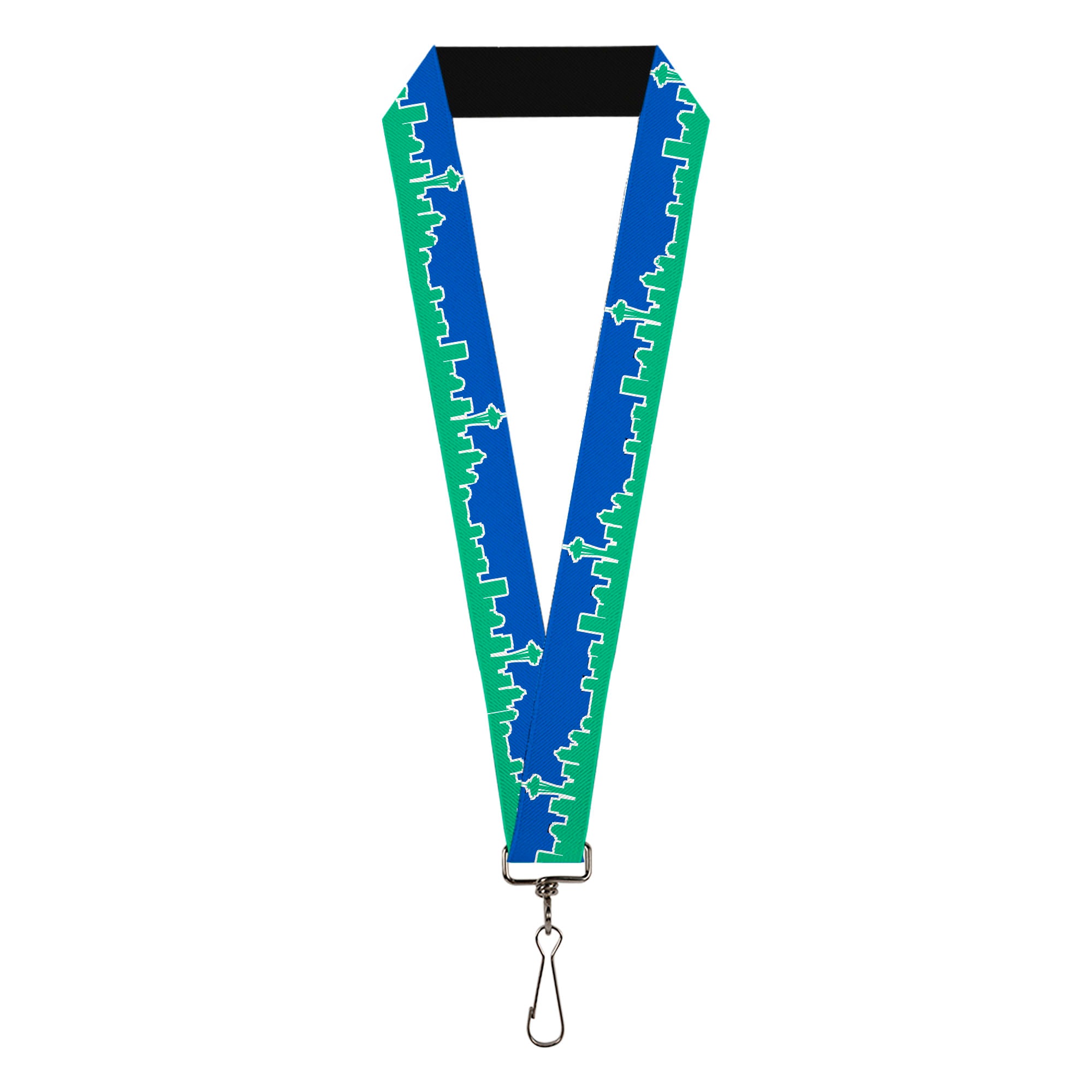 Lanyard - 1.0" - Seattle Skyline Blue Green Lanyards Buckle-Down