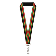 Lanyard - 1.0" - Stripe Transitions Black Red Green Yellow Lanyards Buckle-Down