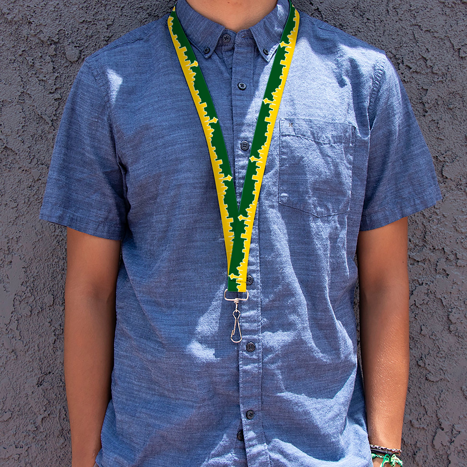 Lanyard - 1.0" - Seattle Skyline Green Yellow Lanyards Buckle-Down