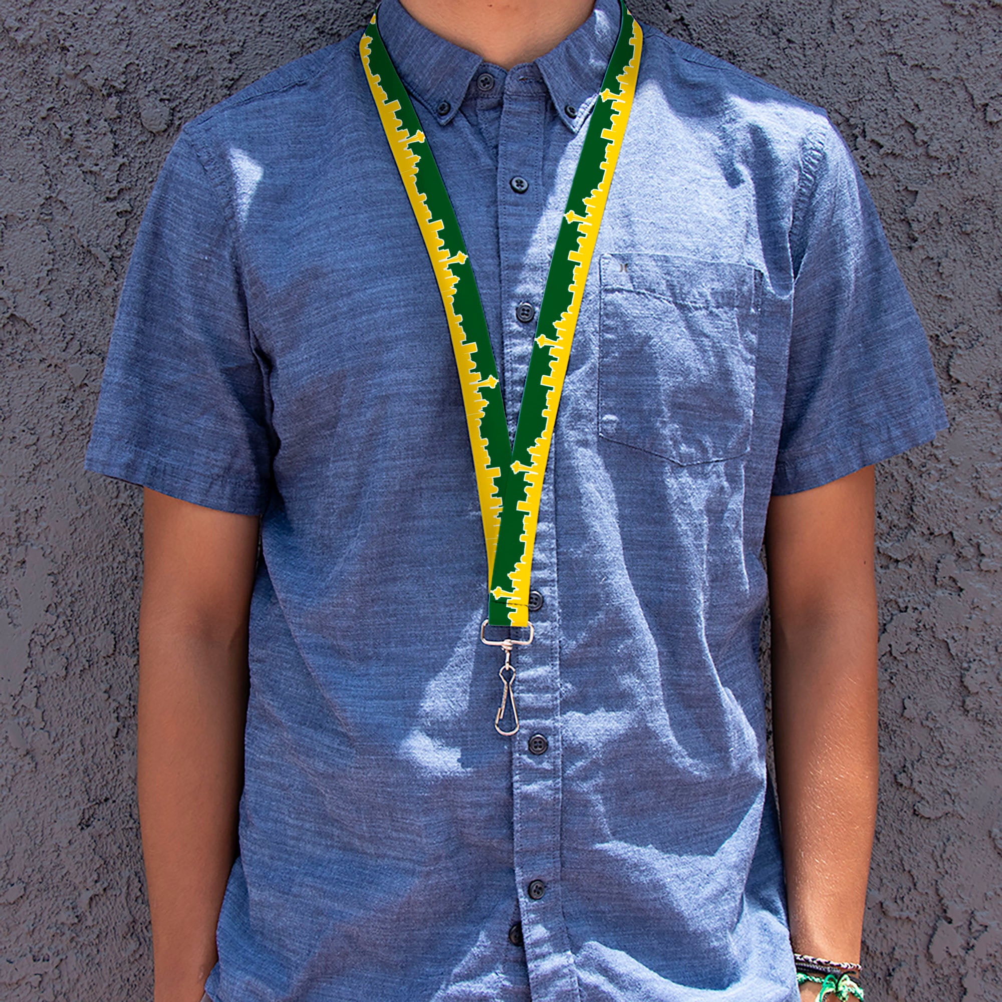 Lanyard - 1.0" - Seattle Skyline Green Yellow Lanyards Buckle-Down