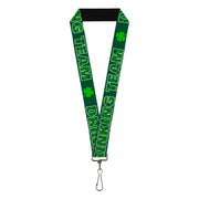 Lanyard - 1.0" - St Pat's DRINKING TEAM Shamrocks Black Green White Lanyards Buckle-Down
