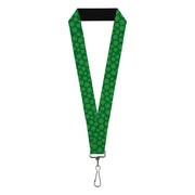 Lanyard - 1.0" - St Pat's Clovers Scattered Greens Lanyards Buckle-Down
