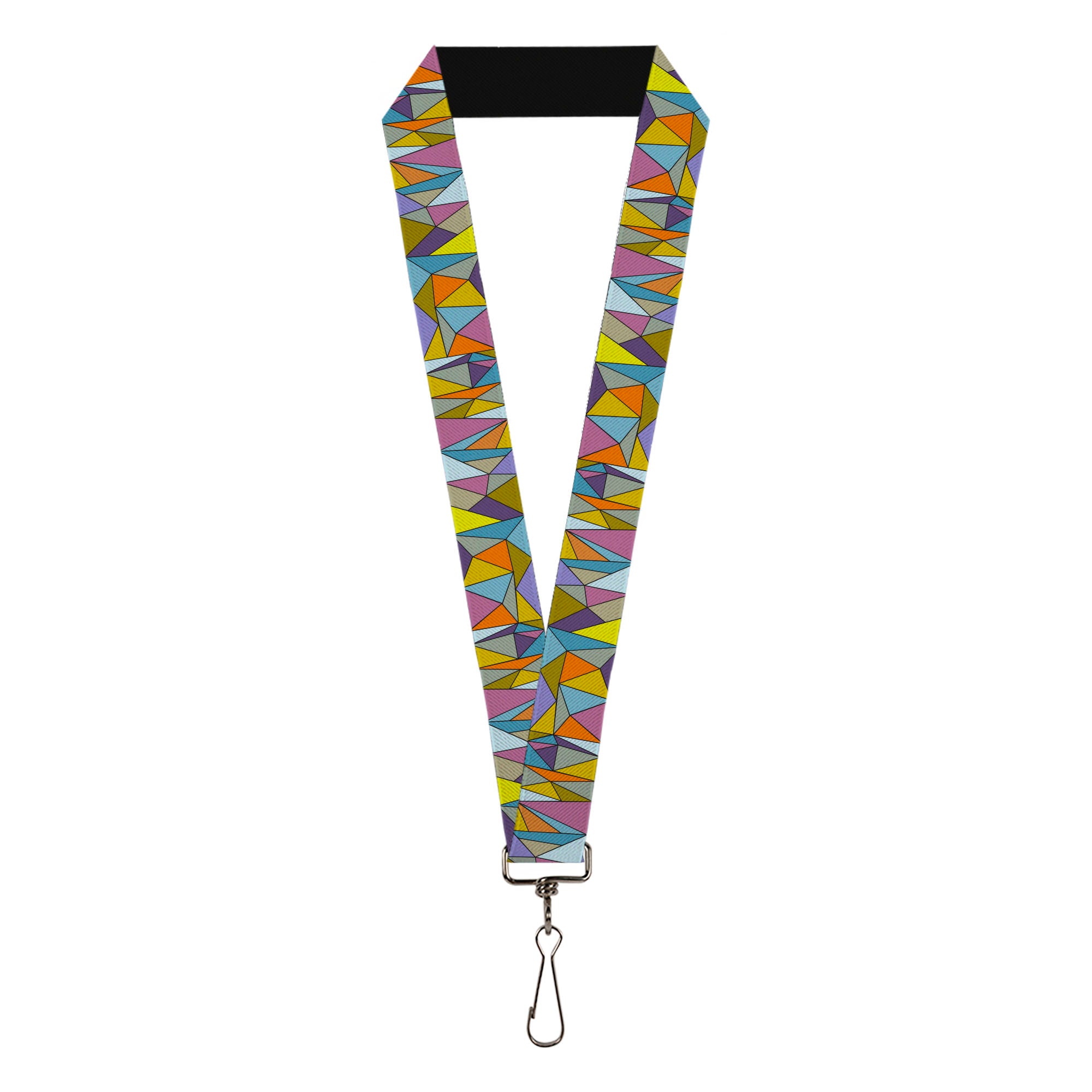 Lanyard - 1.0" - Stained Glass Mosaic Multi Color Lanyards Buckle-Down