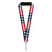 Lanyard - 1.0" - Stars & Stripes Blue White Red White Lanyards Buckle-Down