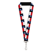 Lanyard - 1.0" - Texas Flag Black Lanyards Buckle-Down