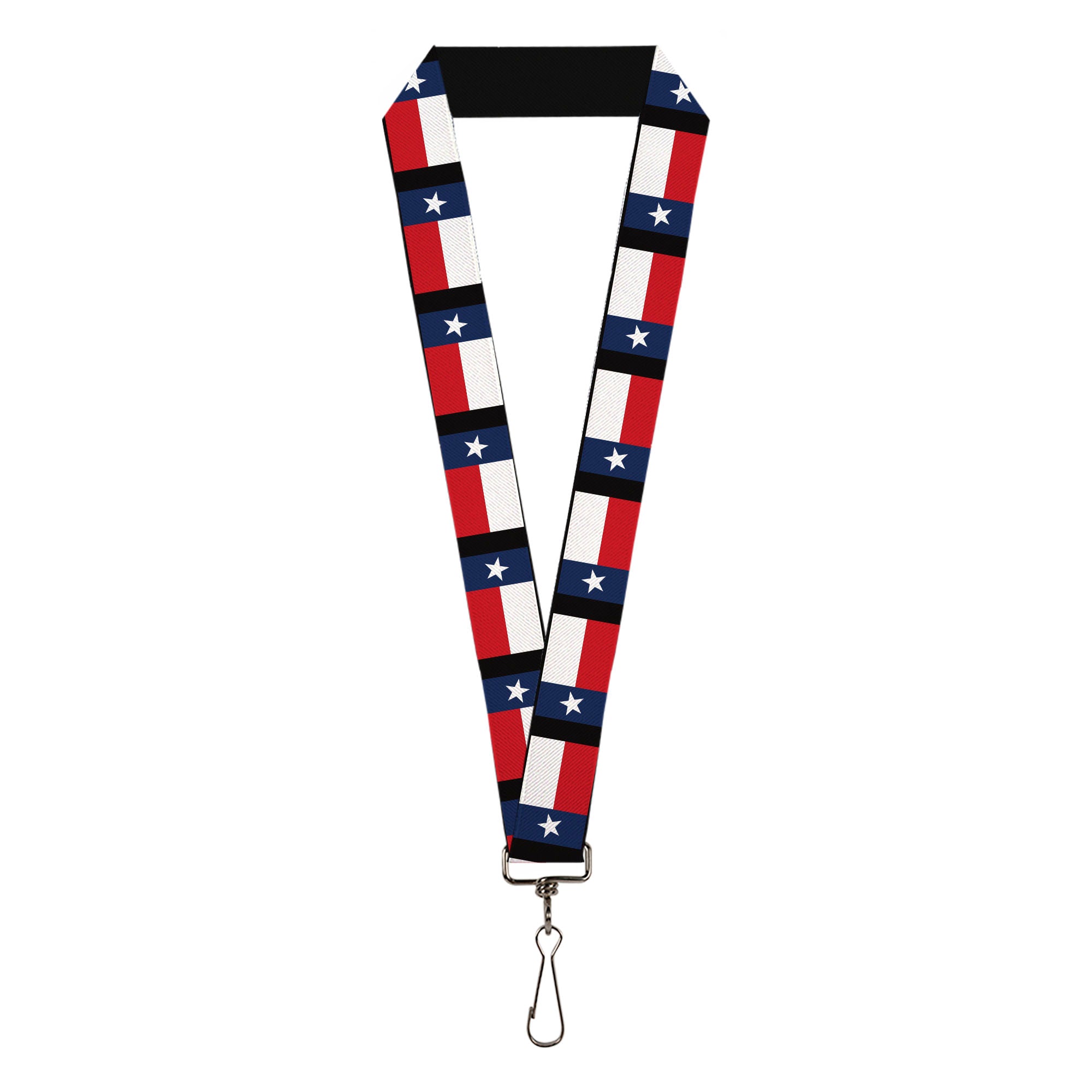 Lanyard - 1.0" - Texas Flag Black Lanyards Buckle-Down