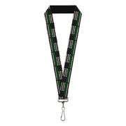 Lanyard - 1.0" - Thin Green Line Flag Weathered Black/Gray/Green Lanyards Buckle-Down