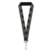 Lanyard - 1.0" - Thin Gray Line Flag Weathered Black/Grays Lanyards Buckle-Down