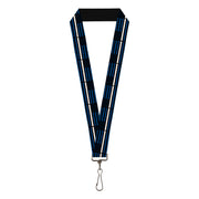 Lanyard - 1.0" - Thin White Line Flag Weathered Black/Blue/White Lanyards Buckle-Down