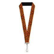 Lanyard - 1.0" - Tiger2 Orange Black Lanyards Buckle-Down