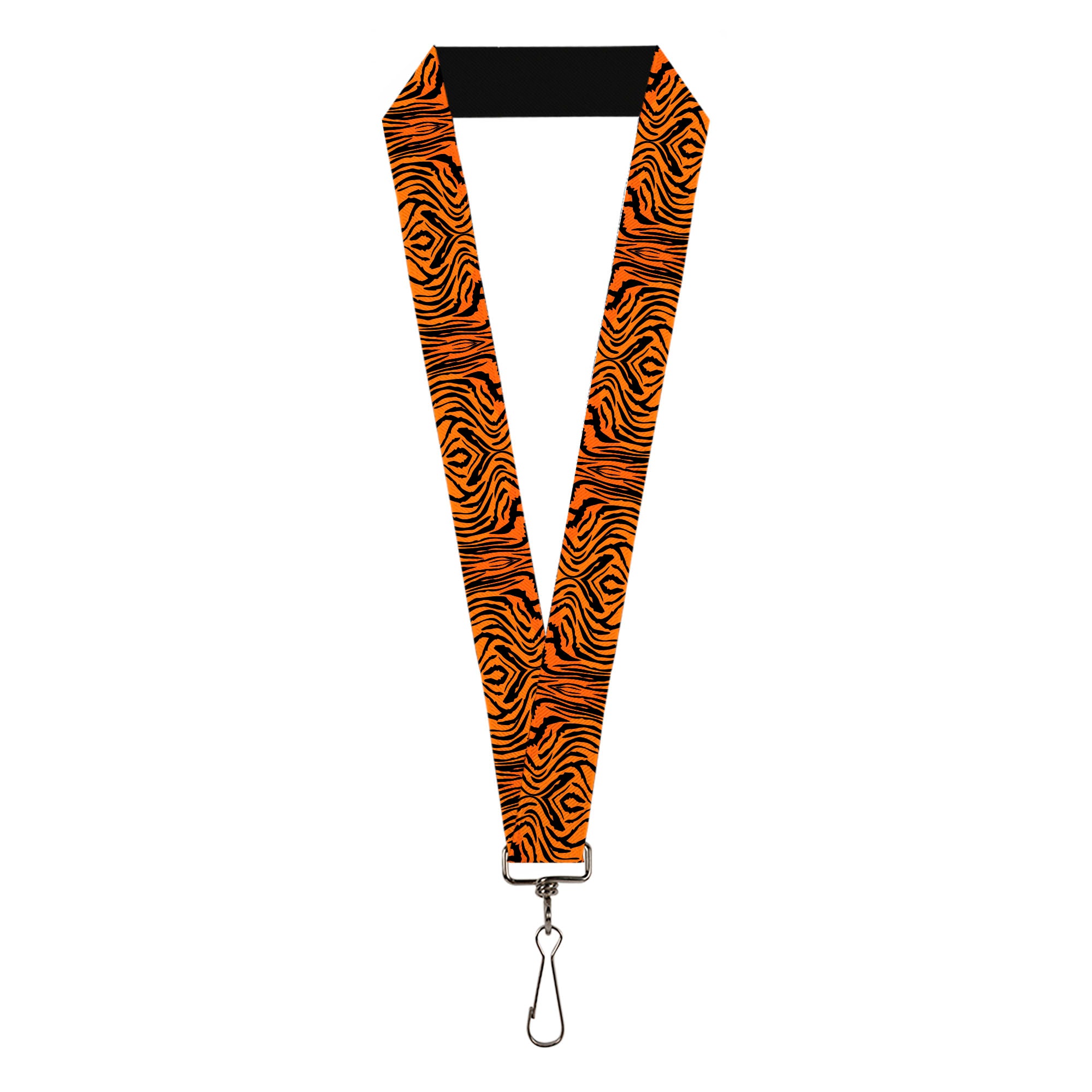 Lanyard - 1.0" - Tiger2 Orange Black Lanyards Buckle-Down