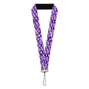 Lanyard - 1.0" - TRICK OR TREAT Text Collage Purple/White Lanyards Buckle-Down
