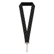 Lanyard - 1.0" - Buffalo Plaid X Charcoal Black Gray Lanyards Buckle-Down