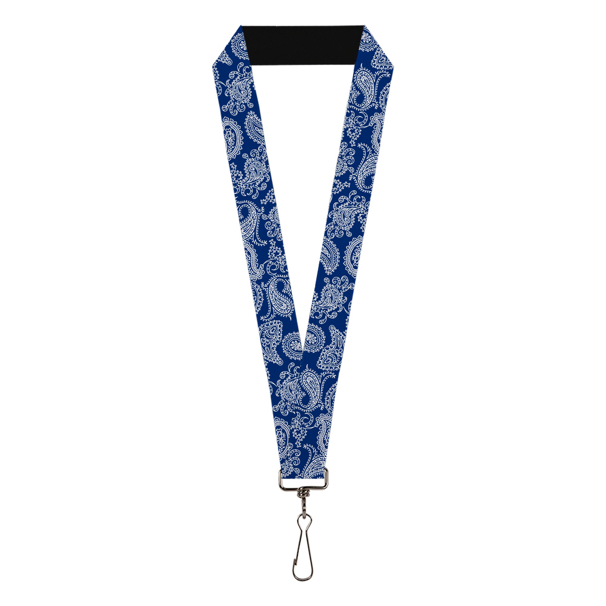 Lanyard - 1.0" - Bandana Royal Blue White Lanyards Buckle-Down