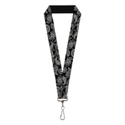 Lanyard - 1.0" - Bandana Black White Lanyards Buckle-Down