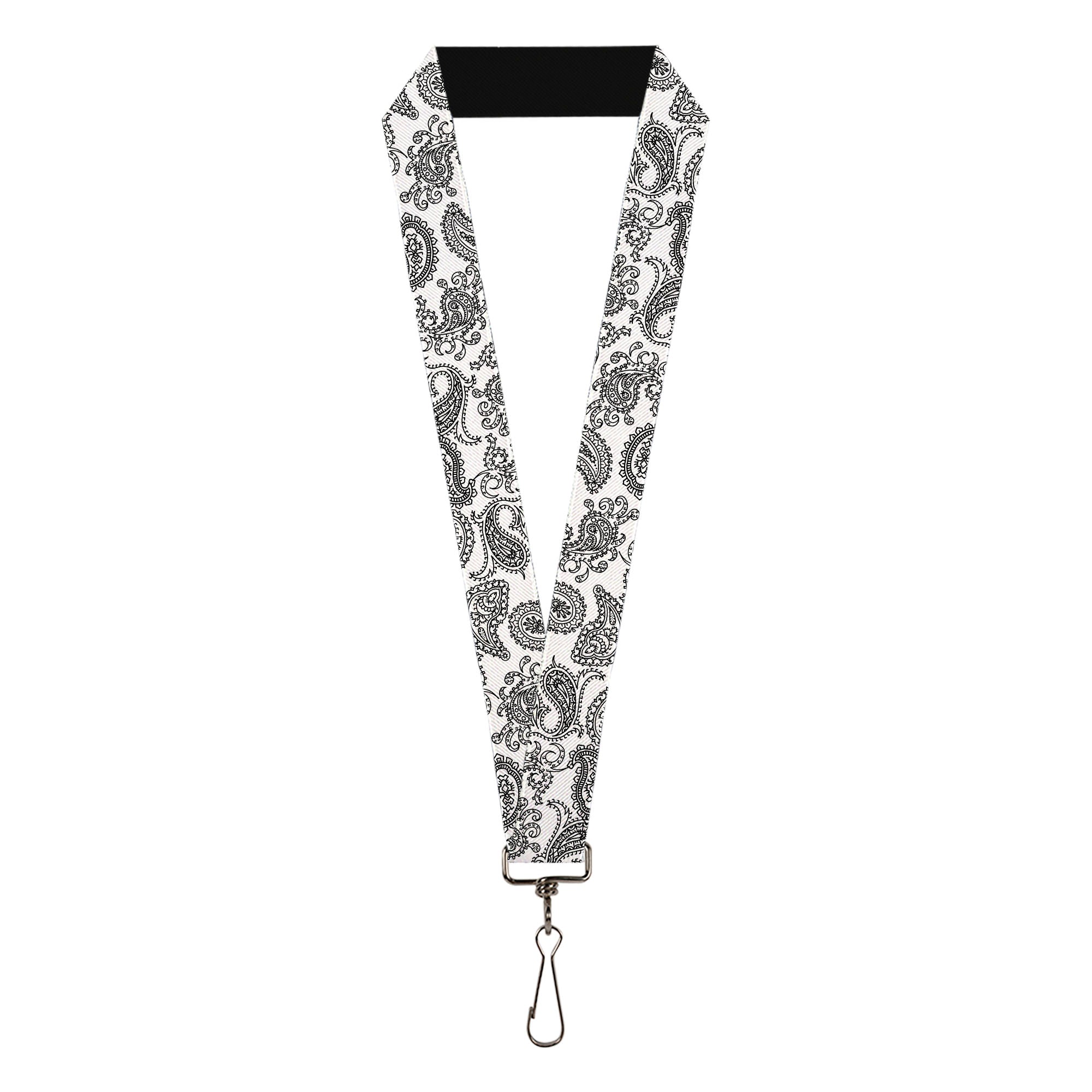 Lanyard - 1.0" - Bandana White Black Lanyards Buckle-Down