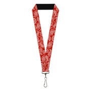 Lanyard - 1.0" - Bandana Red White Lanyards Buckle-Down
