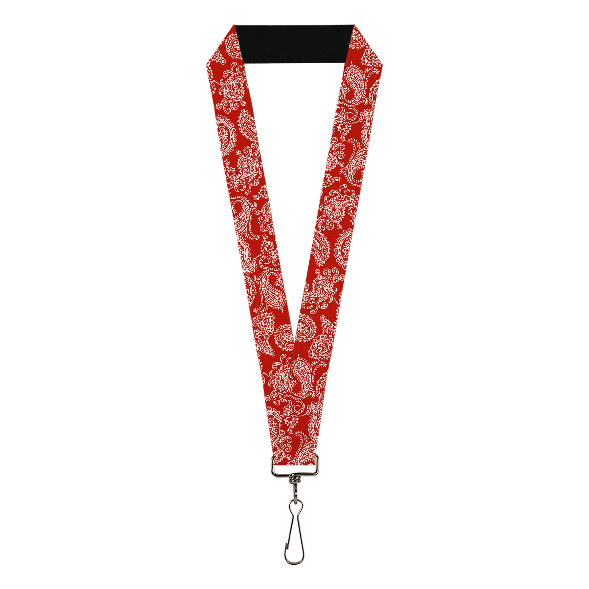 Lanyard - 1.0" - Bandana Red White Lanyards Buckle-Down