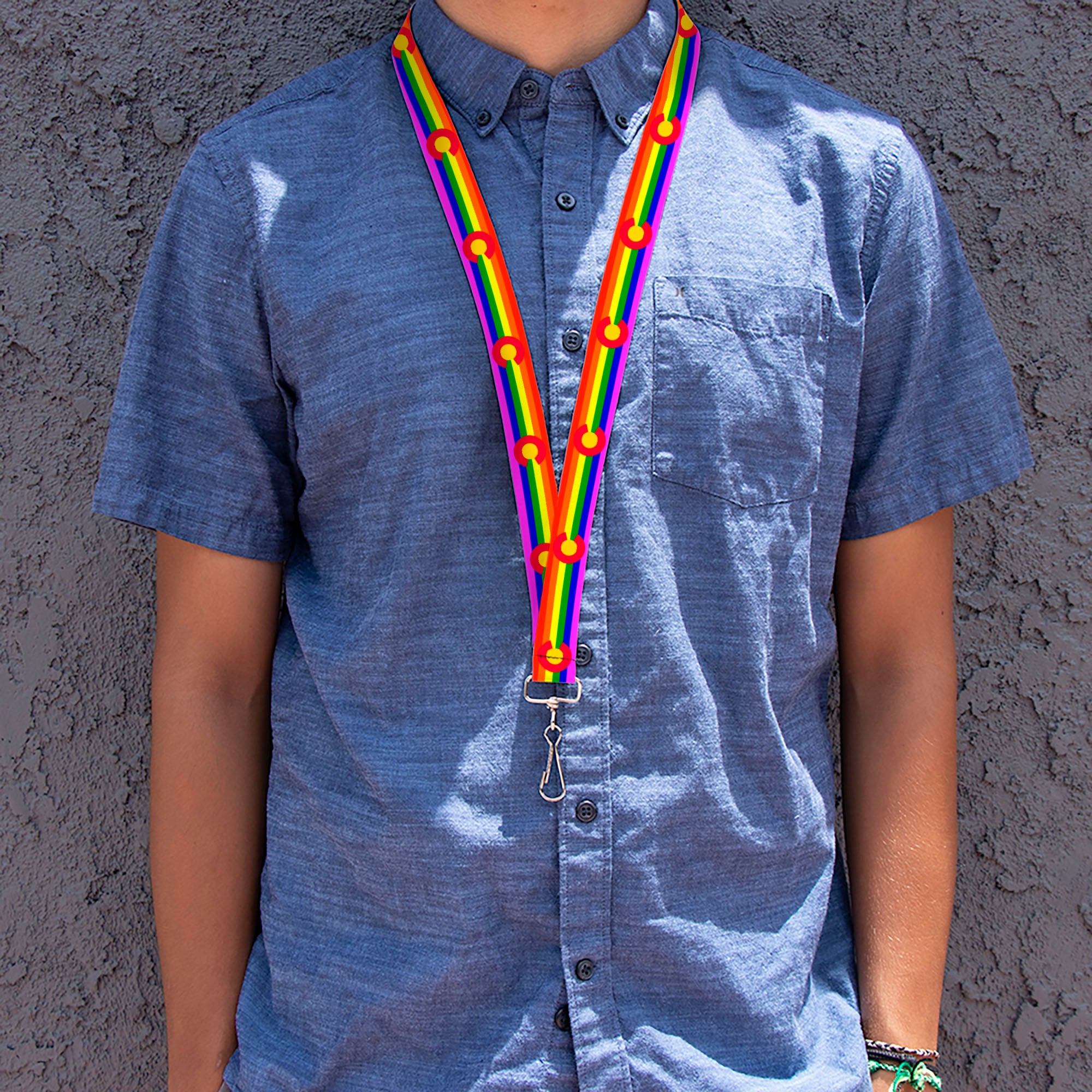 Lanyard - 1.0" - Colorado Flags2 Pride Lanyards Buckle-Down