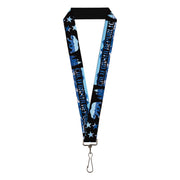 Lanyard - 1.0" - CALIFORNIA REPUBLIC Bear Stars Silhouette Black Scenic Mountains Lanyards Buckle-Down
