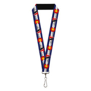 Lanyard - 1.0" - Colorado Skier1 Red Mountains Lanyards Buckle-Down