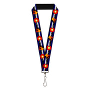 Lanyard - 1.0" - Colorado Snowboarder3 Orange/Mountains Lanyards Buckle-Down