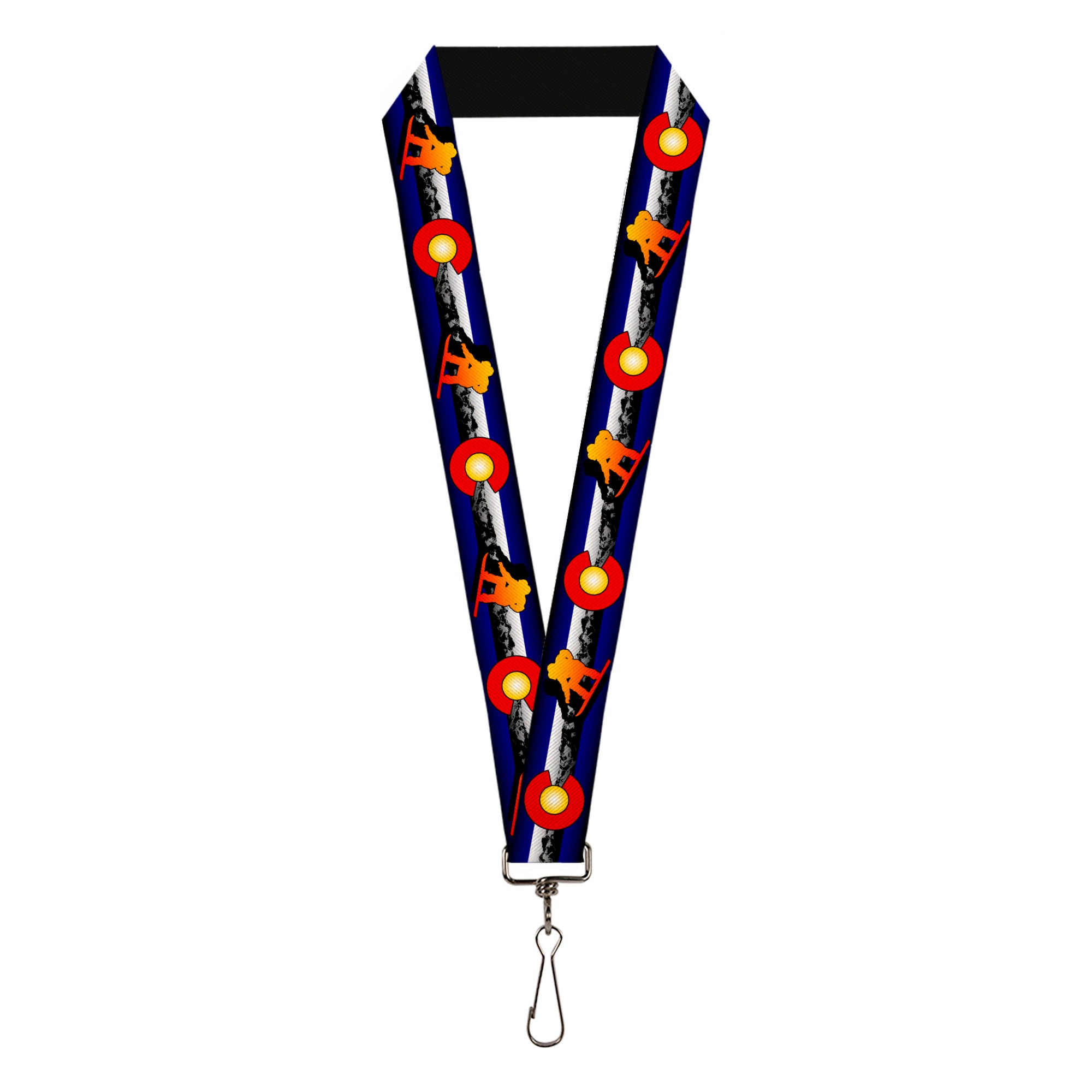 Lanyard - 1.0" - Colorado Snowboarder3 Orange/Mountains Lanyards Buckle-Down
