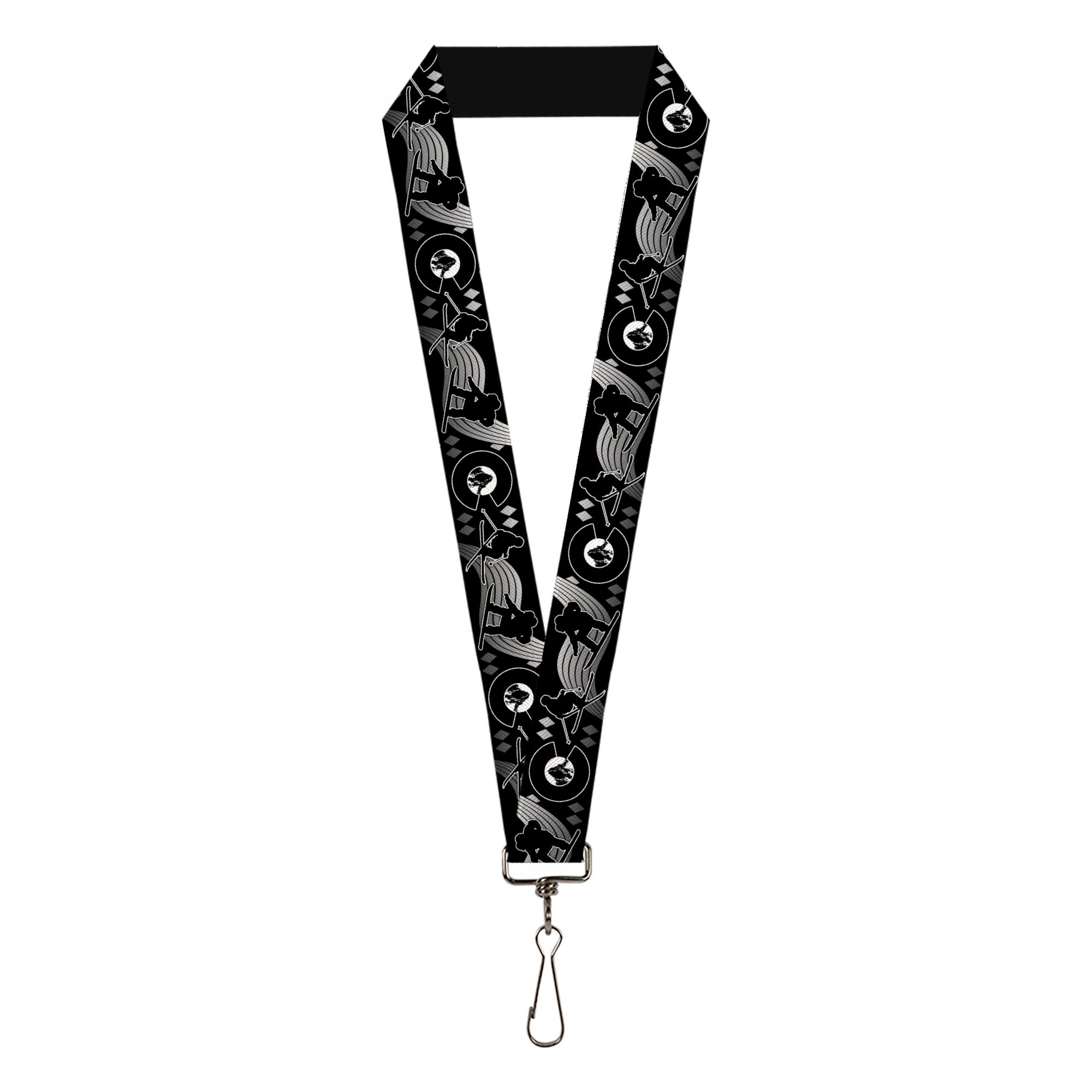 Lanyard - 1.0" - Colorado Skier Snowboarder Black White Grays Lanyards Buckle-Down