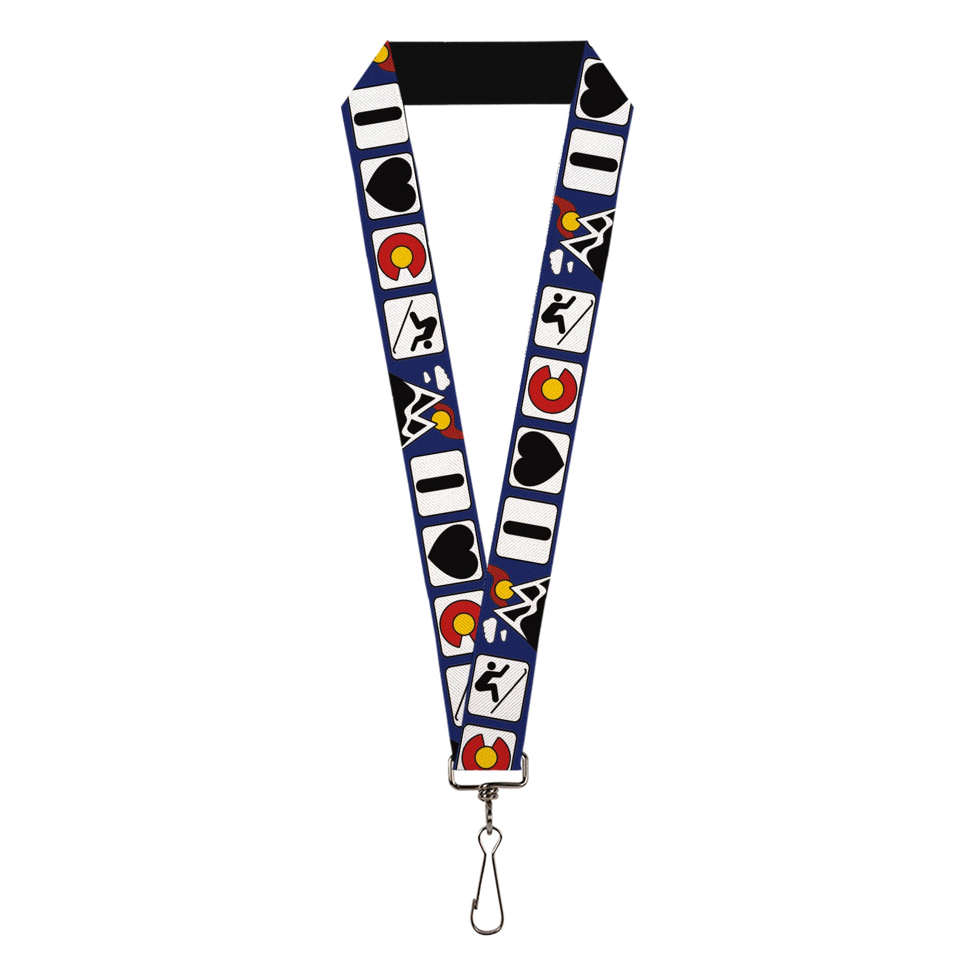 Lanyard - 1.0" - I HEART COLORADO SKIING Logos/Mountain Lanyards Buckle-Down