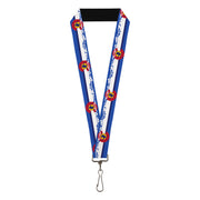 Lanyard - 1.0" - Colorado Skier4 Mountains Blues White Red Yellow Lanyards Buckle-Down