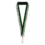 Lanyard - 1.0" - Colorado Mountains Green White Black Text Lanyards Buckle-Down