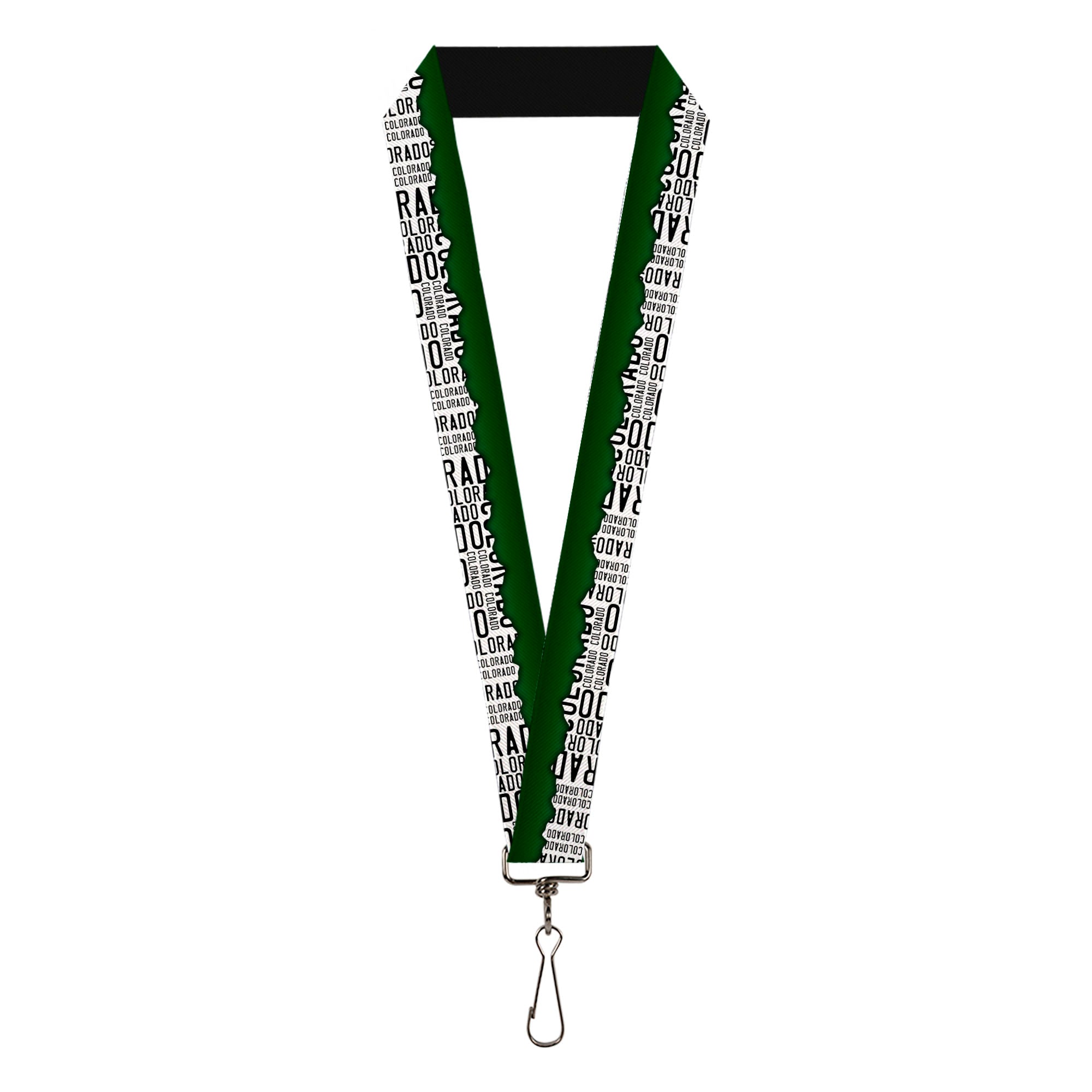 Lanyard - 1.0" - Colorado Mountains Green White Black Text Lanyards Buckle-Down