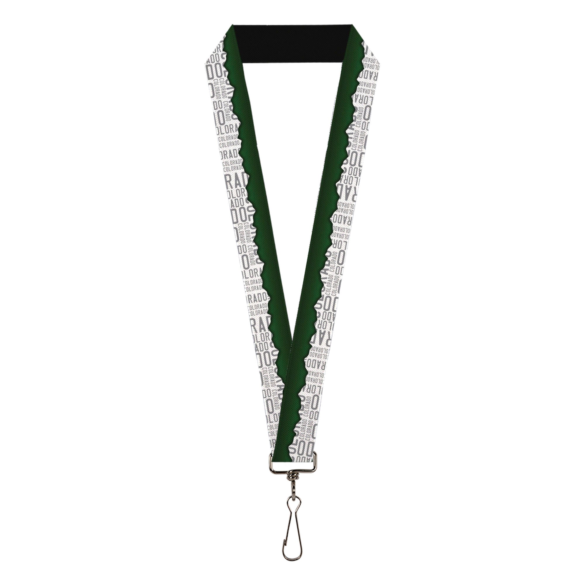 Lanyard - 1.0" - Colorado Mountains Green White Gray Text Lanyards Buckle-Down