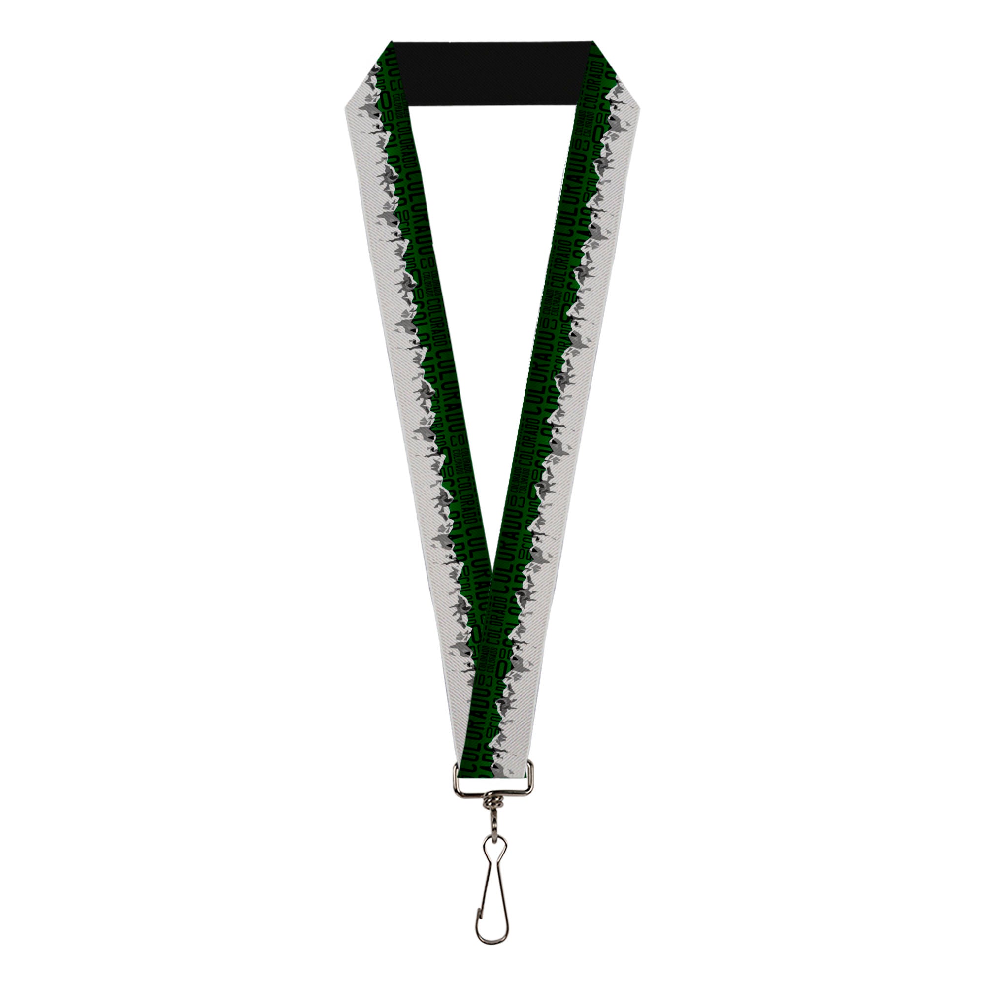 Lanyard - 1.0" - Colorado Mountains Green Black Text Grays Lanyards Buckle-Down