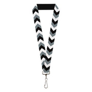 Lanyard - 1.0" - Chevron White Gray Black Lanyards Buckle-Down
