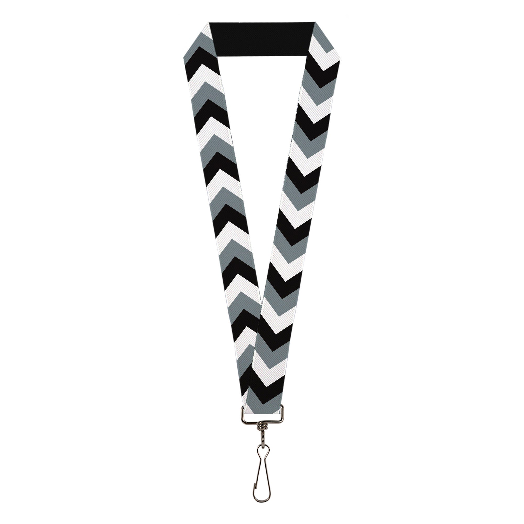 Lanyard - 1.0" - Chevron White Gray Black Lanyards Buckle-Down